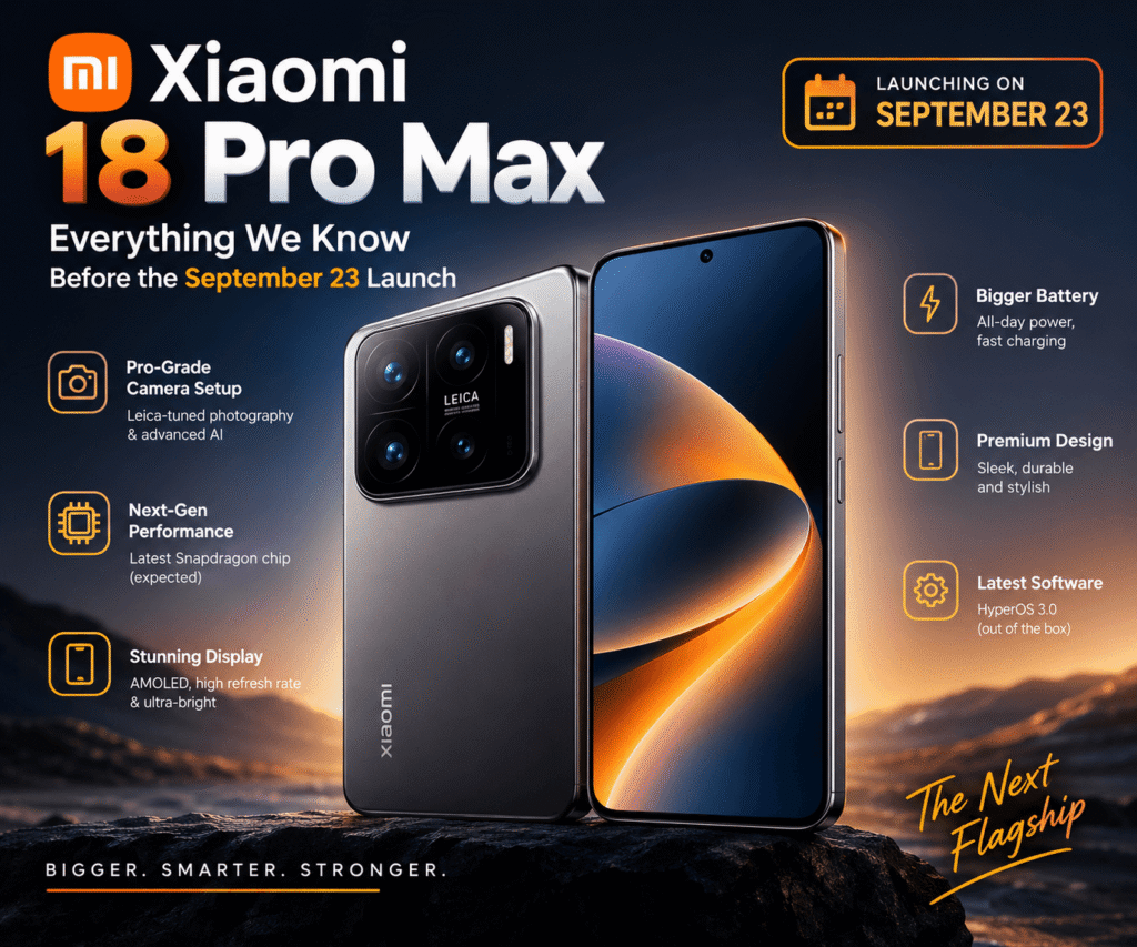 Xiaomi 18 Pro Max smartphone launching September 23 in China