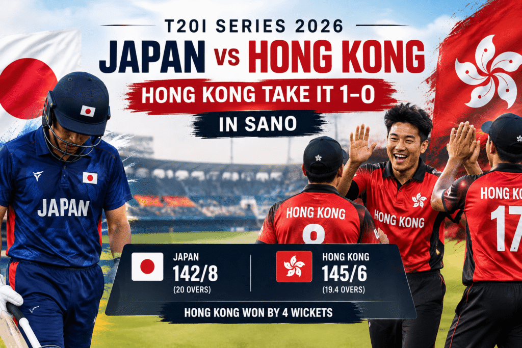 Japan vs Hong Kong T20I series 2026 at Sano International Cricket Ground, Hong Kong win 1-0